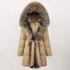 OFTBUY 2024 Winter Jacket Women Natural Real Fox Fur Collar Hooded White Duck Down Coat Thick Warm Streetwear Casual Outerwear