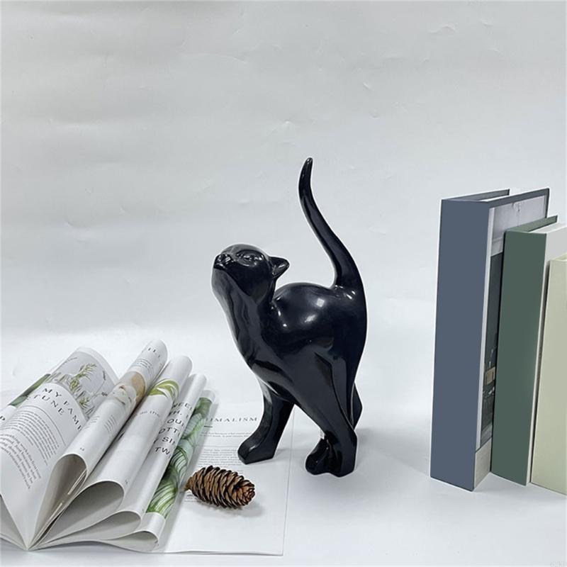 62KD Modern Cats Sculpture Abstract Design Resins Kitten Statue Living Room Accent