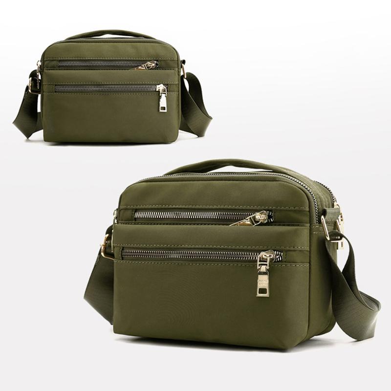 Casual Waterproof Nylon Shoulder Bags for Women Small Crossbody Messenger Bag Purse Female Multi-pocket Handbag Pouch