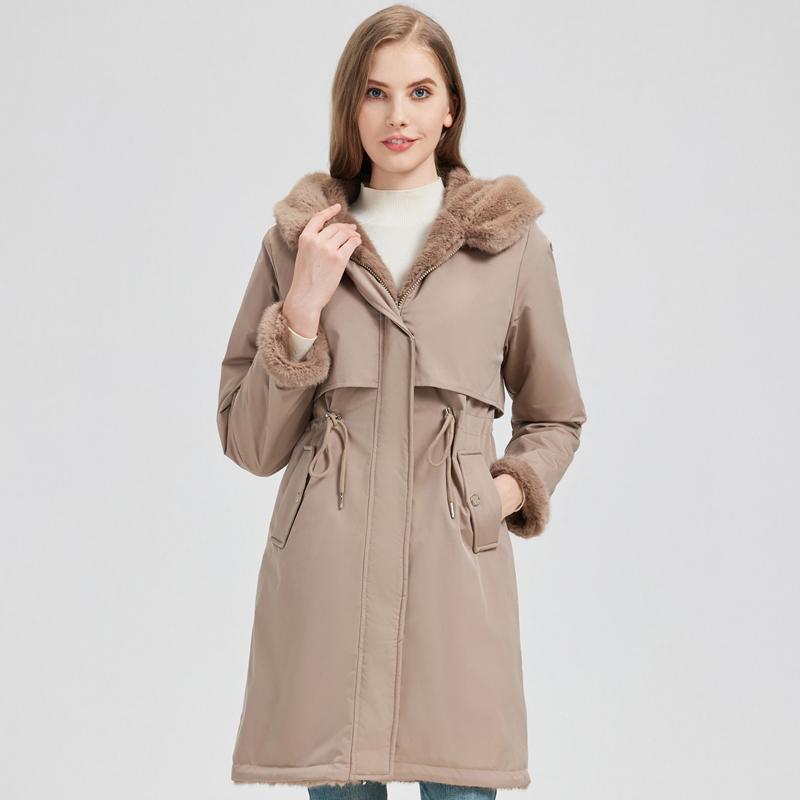 Fashion Winter Coat Female Long Parkas Hooded Can Be Worn On Both The Inside and Outside Loose Thick Warm Women's Faux Fur Jackets