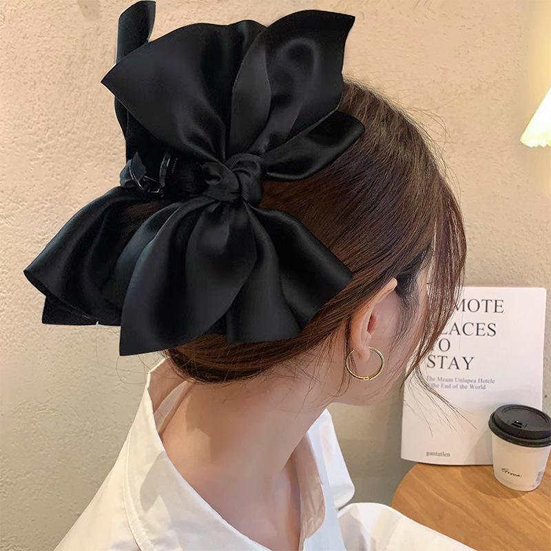 2025 High-End Black Bow Shark Hair Clip - Elegant All-Match Hair Accessory