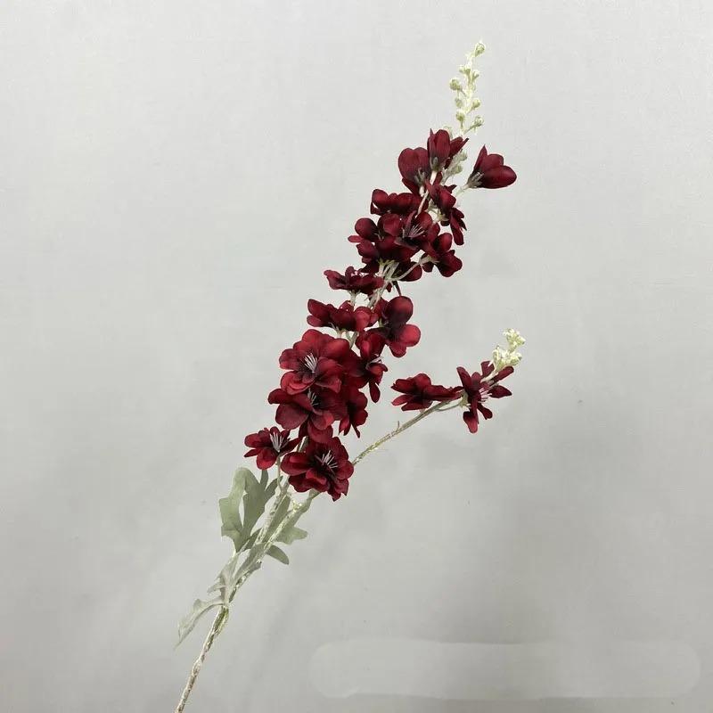 Artificial New Flowers Delphinium Flower Branch Fake Leaf Wedding Decoration Outdoor DIY For Home Decorative Vase Accessories