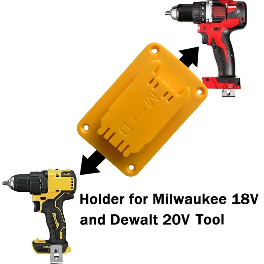 Wall Mount Power Tools Holder with Screws Tool Bracket  For Dewalt/Milwaukee 14.4/18V/20V