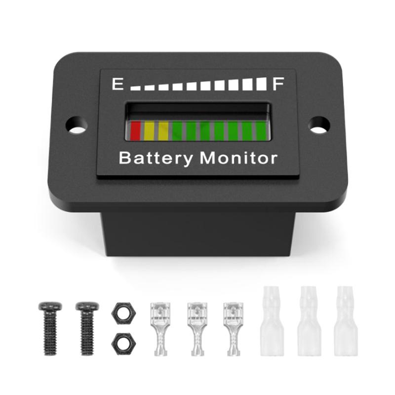 Led Battery Meter Battery Level Monitor 12V 24V 36V 48V 60V 72V Waterproof Lithium Acid Monitor Gauge For Golf Cart Rv Boat Car