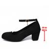 2024 High Quality Women's Shoes New Round Toe Solid Color Suede Shallow Mouth Thick Heel One-line Buckle Women's High Heels