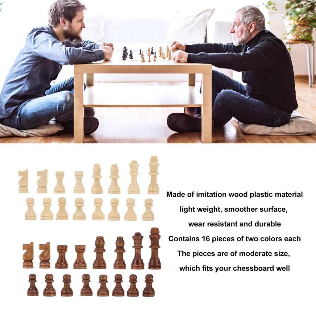 32Pcs Chess Pieces Set Replacement King Figurines Pawns Game Accessories For Chess And Backgammon 55Cm 70Cm Size