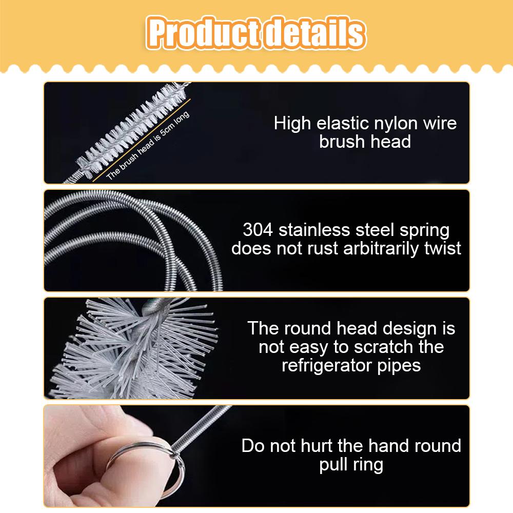 5Pcs Refrigerator Drain Clean Brush Wash Brush Suction Syringe Hose Fridge Cleaner Stick Dredge Tool 1.5M Drain Hole Kit MYY