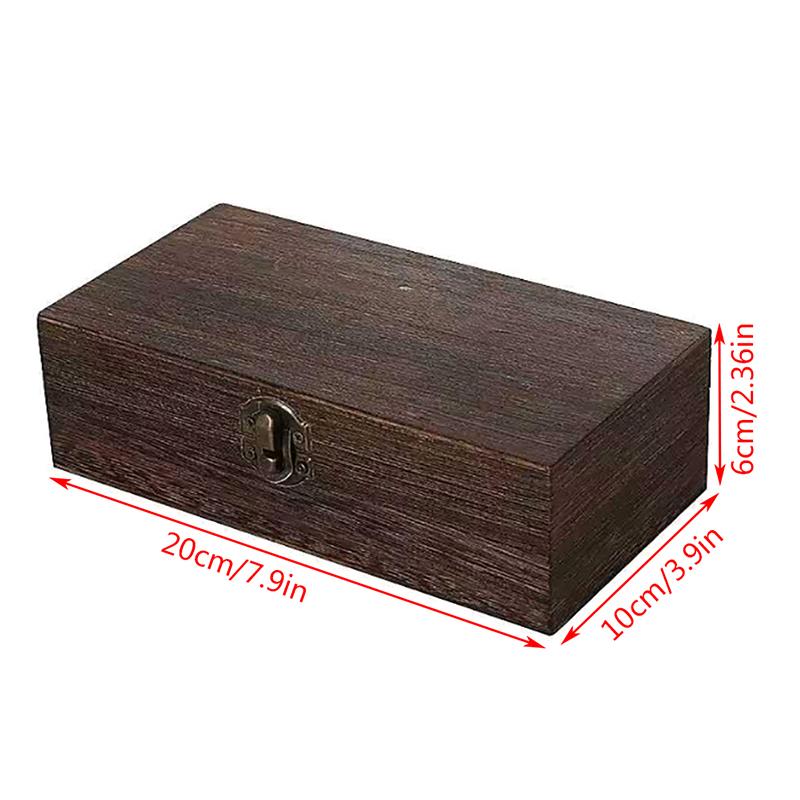 Retro Jewelry Box Desktop Natural Wood Clamshell Storage Decoration Wooden