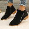 Fashion Women Boots 2024 New Comfortable Suede Fashion Platform Shoes for Women Side Zipper Heeled Ankle Boots Women Zapatos De Mujer