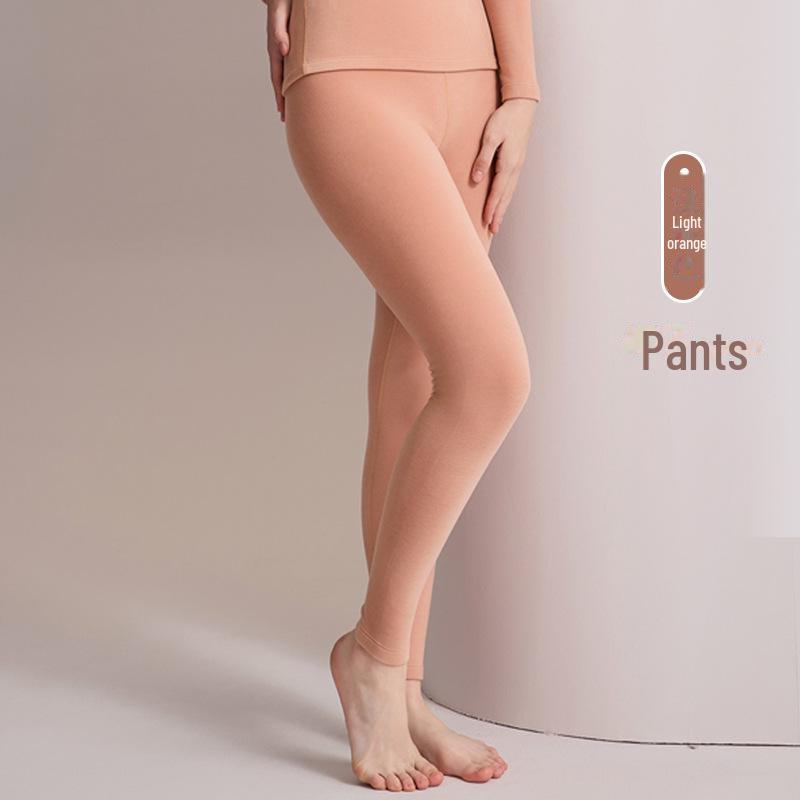 Women's Wool Thermal Underwear Set - Thickened Brushed Edge for Autumn and Winter Warmth