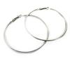 [L7603] - Silver 'Choréographie' Hoop Earrings Ø 60 Mm