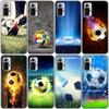 Fire Football Soccer Ball Silicone Phone Case For Xiaomi Redmi Note 11 10 9 8 Pro 11T 10T 10S 9S 8T 9 9A 9C 9T Black Cover Coque
