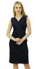 Women's Casual V Neck Slim Bodycon Formal Work Pencil Dress Sleeveless