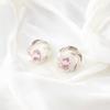 Natural Pink Morganite Gemstone Handmade 925 Sterling Silver Stud Earrings 0.64" CE-13-7