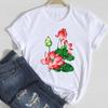 (Asian Size) Women Print Flower Sunflower Trend Cute Style Trend Tee Top Clothing Fashion Tshirt Lady Female Casual Short Sleeve Graphic T-shirt