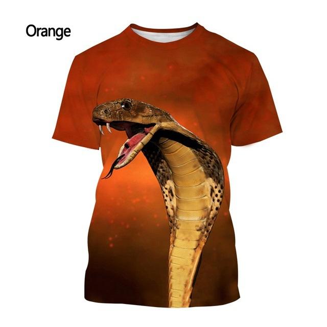 Cobra Series 3D Printed Men's Casual Short Sleeved T-shirt