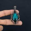 Blue Flash Labradorite Handmade Pendant, Natural Gemstone Jewelry, 999 Copper Wire Wrapped Pendant Jewelry, For Gift