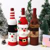 Christmas Wine Sweater Cover Handmade Knitted Cartoon Santa Snowman Reindeer Bottle Sleeve for Winter Dining Table Decoration