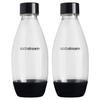 Sodastream Twin Pack Dishwasher Safe Slim Bottle 0.5L (Black)