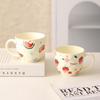 Cute Fruit Pattern Ceramic Mug Strawberry Coffee Cup Oatmeal Breakfast Cup Water Cup Valentine's Day Present Couple Water Cups