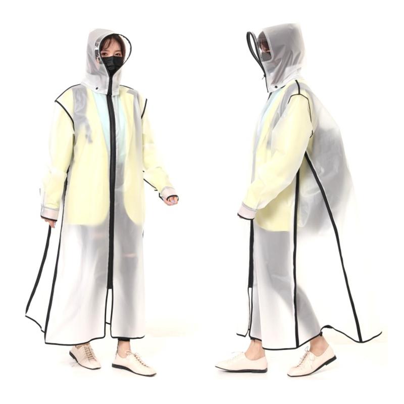Raincoat Long Men and Women Zipper Hooded Cape Motorcycle Raincoat Long Mountaineering Cape Eco Raincoat Jacket
