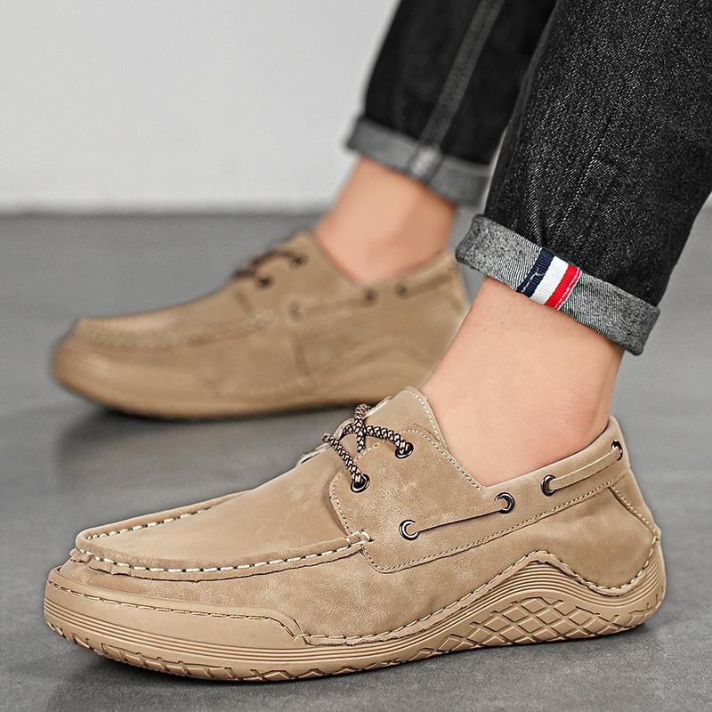 FashionMen Big Size Loafers  38-46 Leather Moccasins Casual Shoes Mens Driving Shoe Summer Outdoor Comfy Slip On Men Lazy Shoes Zapatos