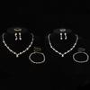 European & American Style Rhinestone Jewelry Set: Necklace, Earrings & Bracelet