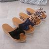 2024 Summer Women's Sandals Platform Retro Sandals Woman Fashion Bow Leopard Beach Slippers Women Plus Size