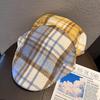 Color Grid Clashing Classic Wool Felt Newsboy Hat Color Blocking Fall Use Winter