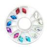 Nail Queen NQ-002 Diamond Flat Type Nail Stone 12-piece Set + Random Shipment of Components, Mixed Colors, 1 Set
