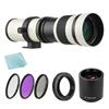 Camera MF Super Telephoto Zoom Lens F/8.3-16 420-800mm T Mount + UV/CPL/FLD Filters Set +2X