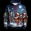 Santa Claus Print Hoodie For Men Fashion Cartoon Elk Pattern Sweatshirt 2024 Christmas New Year Party Tops Oversized Y2k Clothes