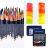 Watercolor Coloring Pencil Set with Metal Case Colored Pencil with Fine Brush Artist Art Supplies for Sketching Coloring