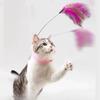 Interactive Cat Toys Funny Feather Teaser Stick with Bell Pets Collar Kitten Playing Teaser Wand Training Toys for Cats Supplies