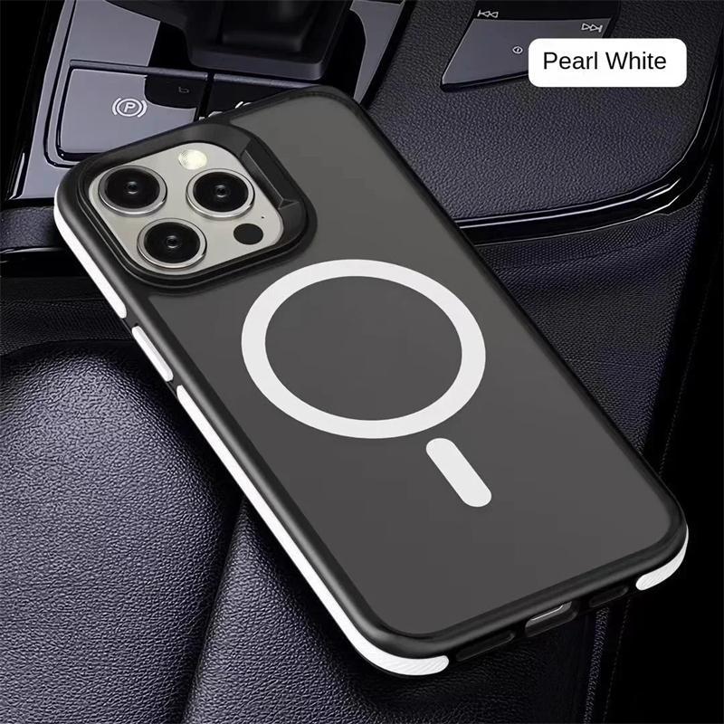 Luxury Matte Translucent Armor Case For iPhone 16 15 14 13 12 11 Pro Max Plus Magsafe Magnetic Wireless Charging Shockproof Cover