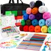 Inscraft Acrylic Yarn 20 Colors Crochet Kit with Hook Yarn Set Premium Bundle for Kids Adults Beginners Pros