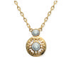 [J3118] - White Gold 'Goddess' Gold Plated Necklace - 15x11 Mm
