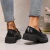 Fashion Loafers Female Shoes Women Fashion Mary Janes Round Toe Flats Oxfords Platform Casual Metal Chain Buckle Ladies Heels