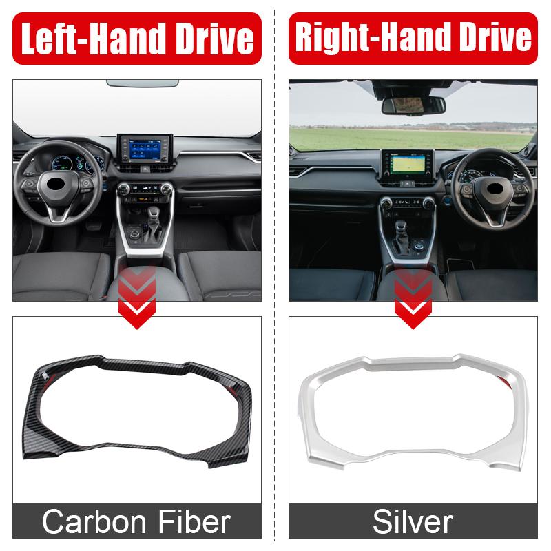 ABS Car Dashboard Dash Board Frame Cover Trims Interior Decoration Sticker For Toyota RAV4 XA50 2019-2021 2022 2023 2024 Hybrid