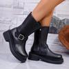 2024 Hot-selling Versatile Warm and Comfortable Women's Boots New Fashion Thick-soled Women's British Style Western Mid-calf