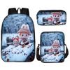 School Bag Pin Pattern Primary and Secondary School Students Meal Bag Pencil Bag Three-piece Set