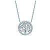 [N0026] - Silver Necklace 'Tree of Life' Silver White (rhodium-plated) - 17 Mm