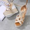 Fashion Sexy Ultra-High Wedge Bohemian Sandals - Peep Toe Platform Waterproof Small Sizes for Nightclub Luxury Sandals Women Designers