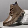 Men's Retro British-Style High-Top Leather Boots: Breathable, Trendy, Versatile Martin Boots with Thick Soles