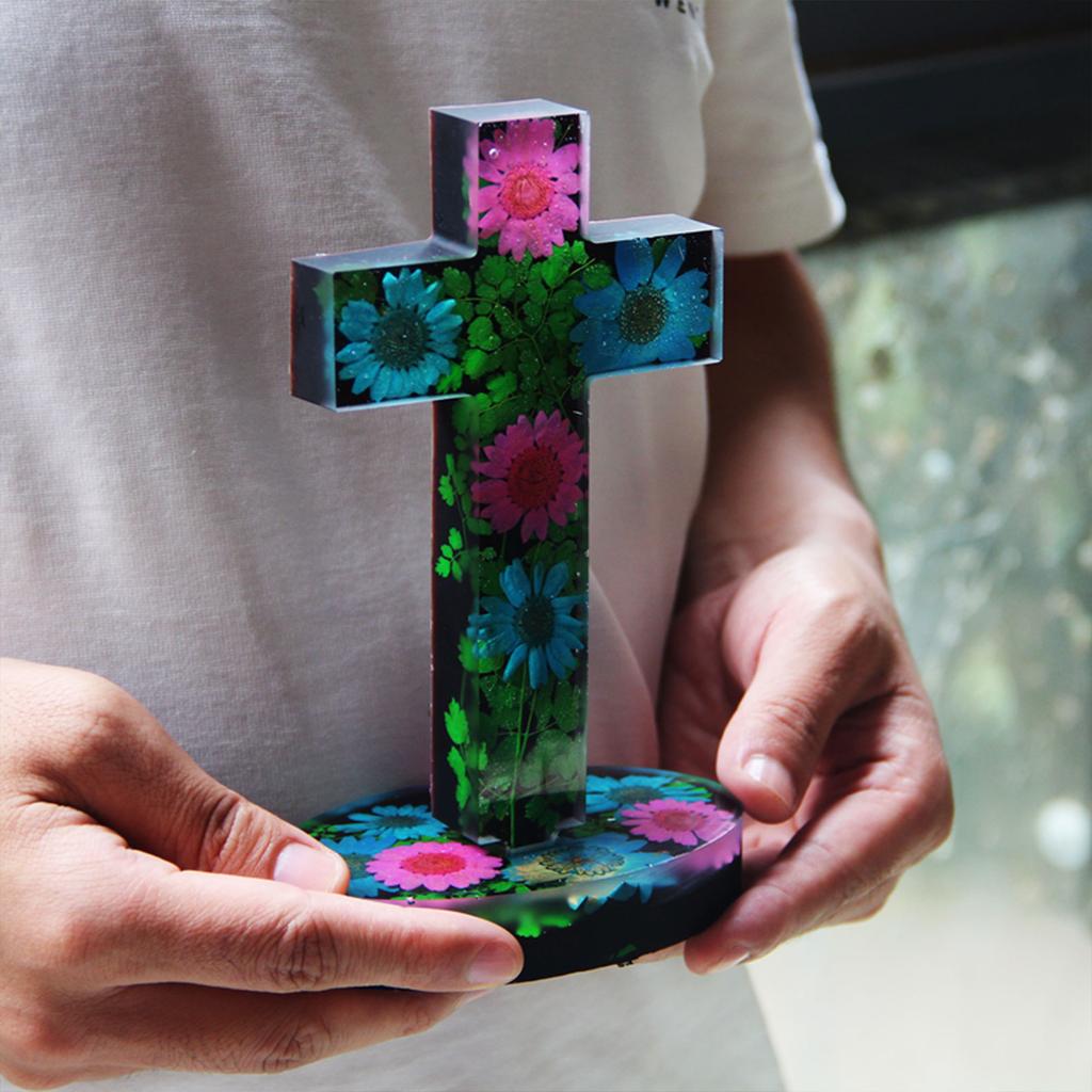 Flexible Silicone Cross Ornament Moulds Religious Crafting Mold Jewelry Making Molds Gift for Hand-Making Enthusiasts