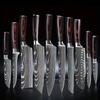 Color Wood Damascus Pattern Combination 10-piece Stainless Steel Kitchen Knife Kitchen Knife for Chefs Kitchen Knife for Domestic Meat Cleaver