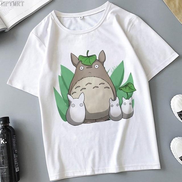 Plus Size Tops Women 'S T -Shirt Fashion Funny Totoro Print T Shirt Summer Harajuku Streetwear O -Neck Short Sleeve Tshirt Clothing