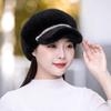 Autumn Winter Hats For Women Solid Color Plain Octagonal Cap Ladies Casual Faux Fur Women Caps