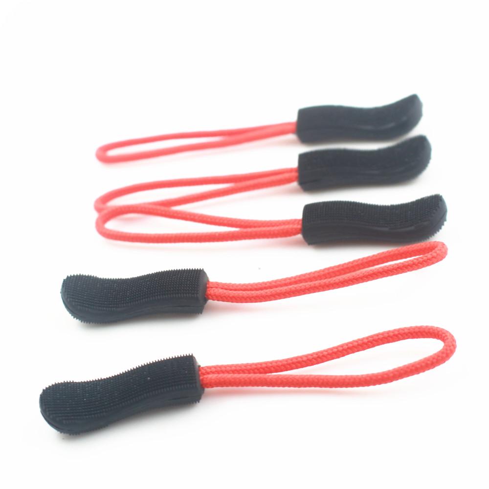 10pcs Zipper Pulls Replacement Zip Cord Puller Slider Jacket Backpacks Black