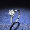 D Color Moissanite Diamond Ring for Women Sterling Silver One Carat Hot Selling Six Claw Ring Wedding Ring Proposal Diamond Ring Gift for Girlfriend